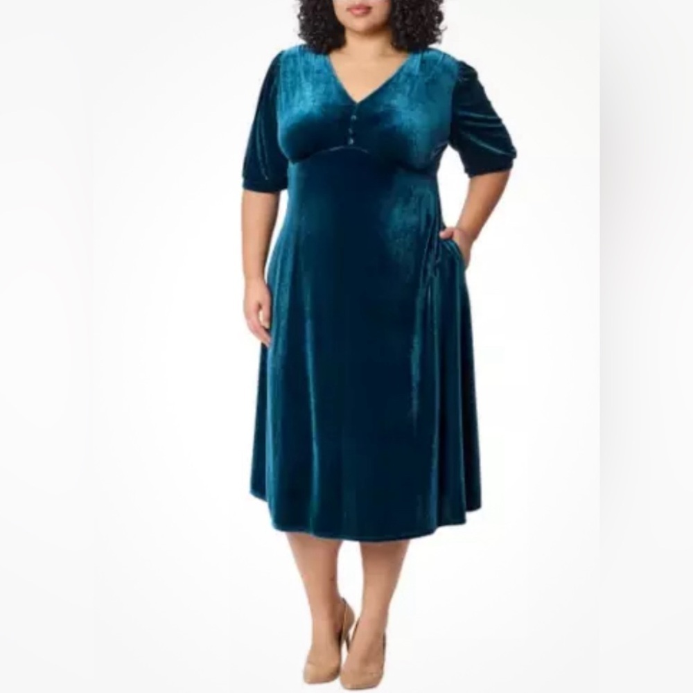⚡️Briggs Womens Dress Velvet Pockets Soft Midweight - Teal (XXL)